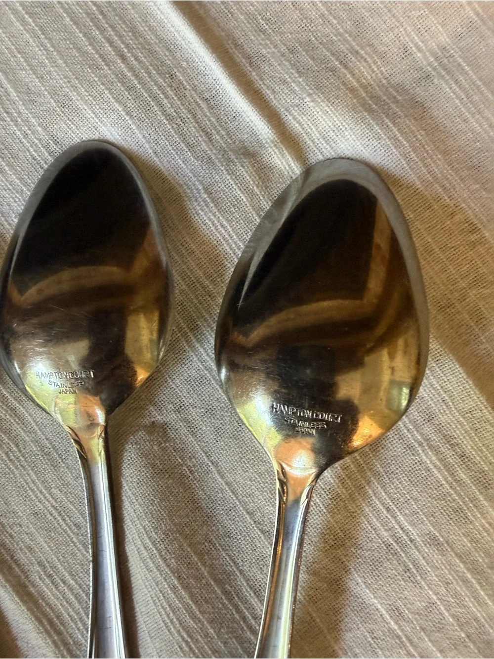 Hampton Court Japan Serving Spoon Set - Stainless Steel Elegant Pattern (Silver)